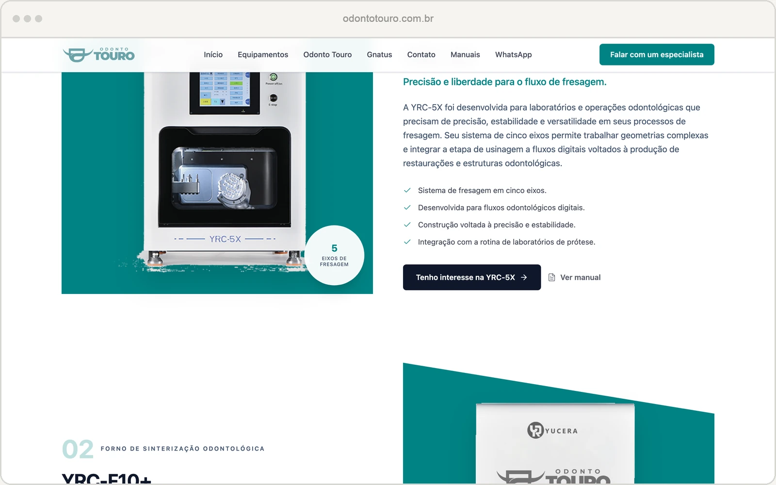 Site público Odonto Touro